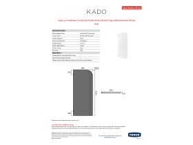 Specification Sheet - Kado Lux Frameless Curved Left Fluted Panel with Wall Clips 900mm Brushed Bronze