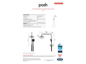 Specification Sheet - Posh Bristol MK2 Short Twin Shower Chrome (3 Star)