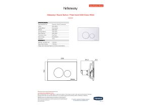 Specification Sheet - Hideaway+ Round Button / Plate Inwall ABS Gloss White