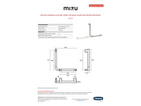 Specification Sheet - Mizu Drift Assisted Living 300 x 400mm 90 Degree Angled Grab Rail Brushed Nickel
