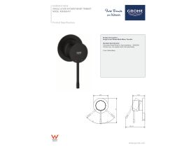 Technical Guide - GROHE Essence New Shower / Bath Mixer Matte Black Lead Free