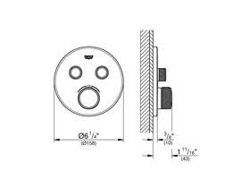 GROHE SmartControl Concealed Thermostat 2 Button Round