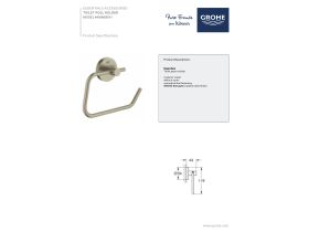 Technical Guide - GROHE Essentials Accessories Toilet Roll Holder Brushed Nickel
