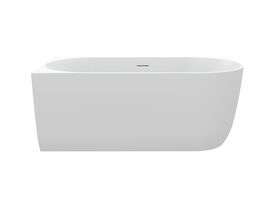 Hero - Posh Solus Back to Corner Freestanding Bath 1500mm Left Corner with Overflow Matte White