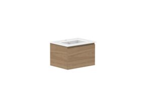Supporting Image - Posh Domaine 600mm Wall Hung Vanity Unit All-Drawer Matte White Ceramic Top