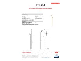 Specification Sheet - Mizu Drift MK2 Floor Mount Bath Mixer Brushed Brass