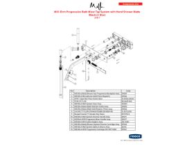 Component Listing - Milli Etch Progressive Bath Mixer Tap System with Hand Shower Matte Black (3 Star)