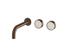 Supporting Image - Sussex Pure Elemental Wall Bath Hostess System 200mm PVD Brushed Bronze with Aurora Insert