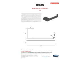 Specification Sheet - Mizu Bloc Toilet Roll Holder Matte Black