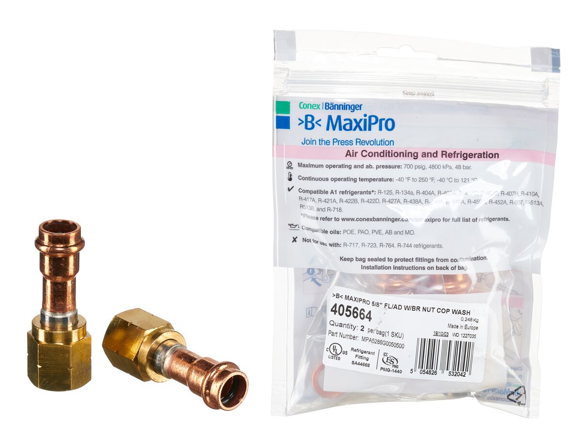 >B< Maxipro Complex Flare Nut Adaptor 5/8" Bag of 2
