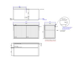 ISSY Cloud I 1200mm x 500mm x 610mm Wall Hung Vanity Unit 2 Touch Latch Doors Semi Inset (No Basin)