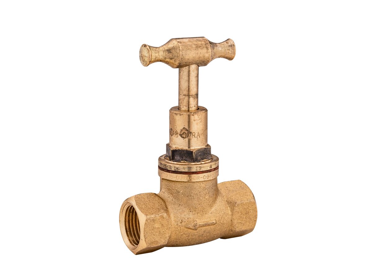 Hero - Dura Stop Tap Female & Female T-Head Rough Brass 15mm Lead Free
