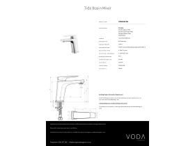 Specification Sheet - Voda Tide Basin Mixer Chrome (4 Star) Lead Free