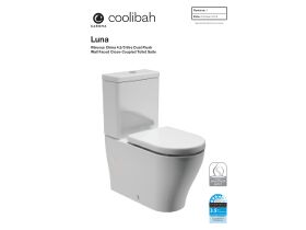 Technical Guide - Caroma Luna Wall Faced Close Coupled Toilet Suite Soft Close Seat White (4 Star)