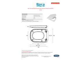 Specification Sheet - Roca The Gap Square Rimless Soft Close Quick Release Seat White