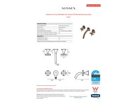 Specification Sheet - Sussex Oria Cross Wall Basin Set 165mm PVD Brushed Bronze (5 Star)