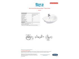 Specification Sheet - Roca Victoria Semi Recessed Basin 1 Taphole White