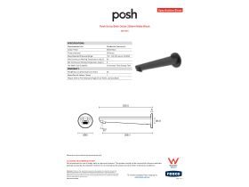 Specification Sheet - Posh Solus Bath Outlet 220mm Matte Black