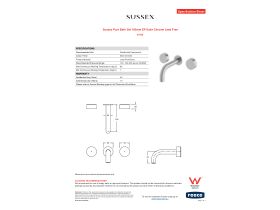 Specification Sheet - Sussex Pure Bath Set 160mm EP Satin Chrome Lead Free