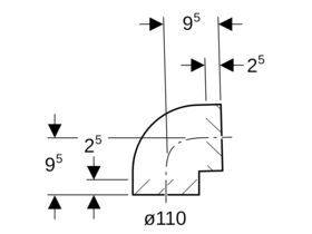Geberit Bend 110mm x 88.5 Degree