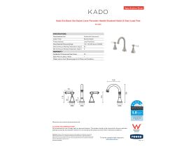 Specification Sheet - Kado Era Basin Set Swivel Lever Porcelain Handle Brushed Nickel (5 Star) Lead Free
