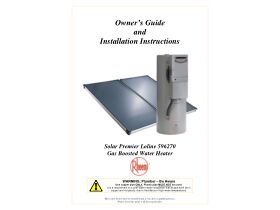 Installation Instructions - Rheem Premier Loline Solar Hot Water