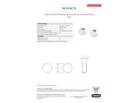 Specification Sheet - Sussex Pure Wall Top Assembly Taps with Cirque Textured Handles Chrome