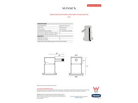 Specification Sheet - Sussex Scala Nova Top Mount Hob Mixer Chrome Lead Free