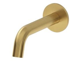 Mizu Drift Wall Basin/Bath Outlet Curve Spout 160 Brushed Brass (6 Star)