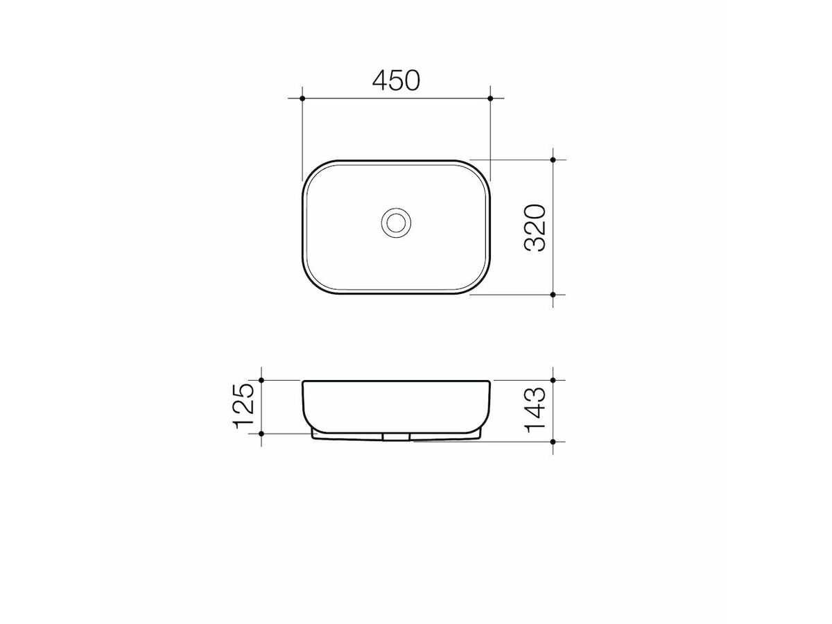 Caroma Luna Semi Recessed Basin No Taphole No Overflow White