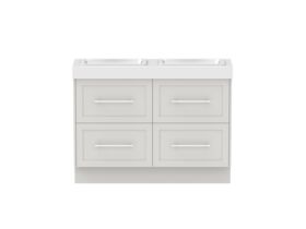 Hero - Kado Lux Ensuite All Drawer Twin 1200mm Floor Mount Double Basin 90mm Top