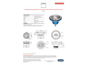 Specification Sheet - Memo Basket Plug & Waste 90mm x 50mm (Suits Stainless Steel Sinks) Stainless Steel