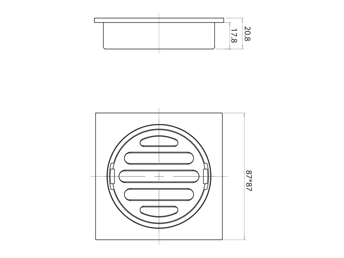 Mizu Drift Brass Trapscrew Grate Square 80mm