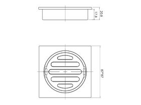 Mizu Drift Brass Trapscrew Grate Square 80mm