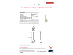 Specification Sheet - Sussex Scala Wall Mixer Tap with 150mm Extension Pin LUX PVD Brushed Platinum Gold