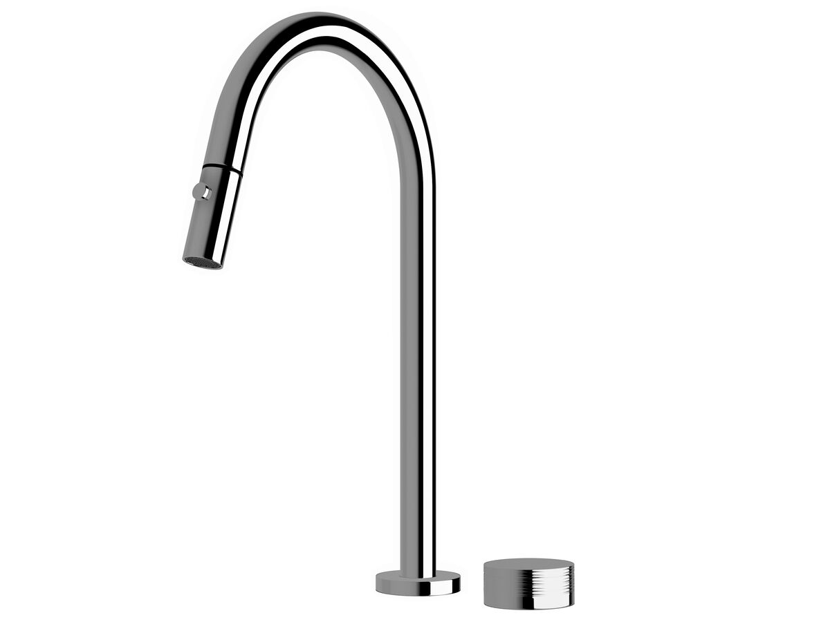 Sussex Pure Progressive Sink Mixer Tap Set with Pull Out Spray and Cirque Textured Handle Chrome (4 Star)