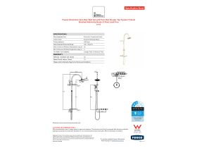 Specification Sheet - Faucet Strommen Vara Disc Wall Set with Twin Rail Shower Tap System Trimset Brushed Admiralty Brass (3 Star) Lead Free