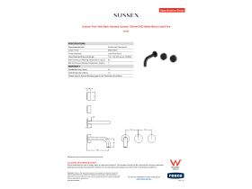 Specification Sheet - Sussex Pure Wall Bath Hostess System 160mm PVD Matte Black Lead Free