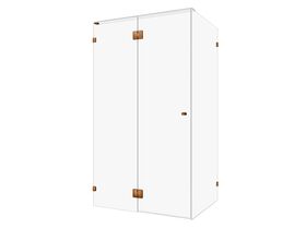 Hero - Kado Lux Frameless Enclosure with Wall Clips 1200 x 900mm Brushed Bronze