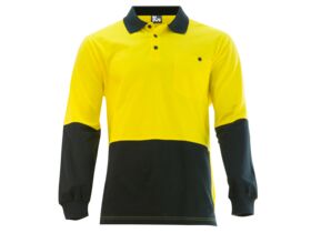 Mak Workwear LS Polo Yellow/Navy S