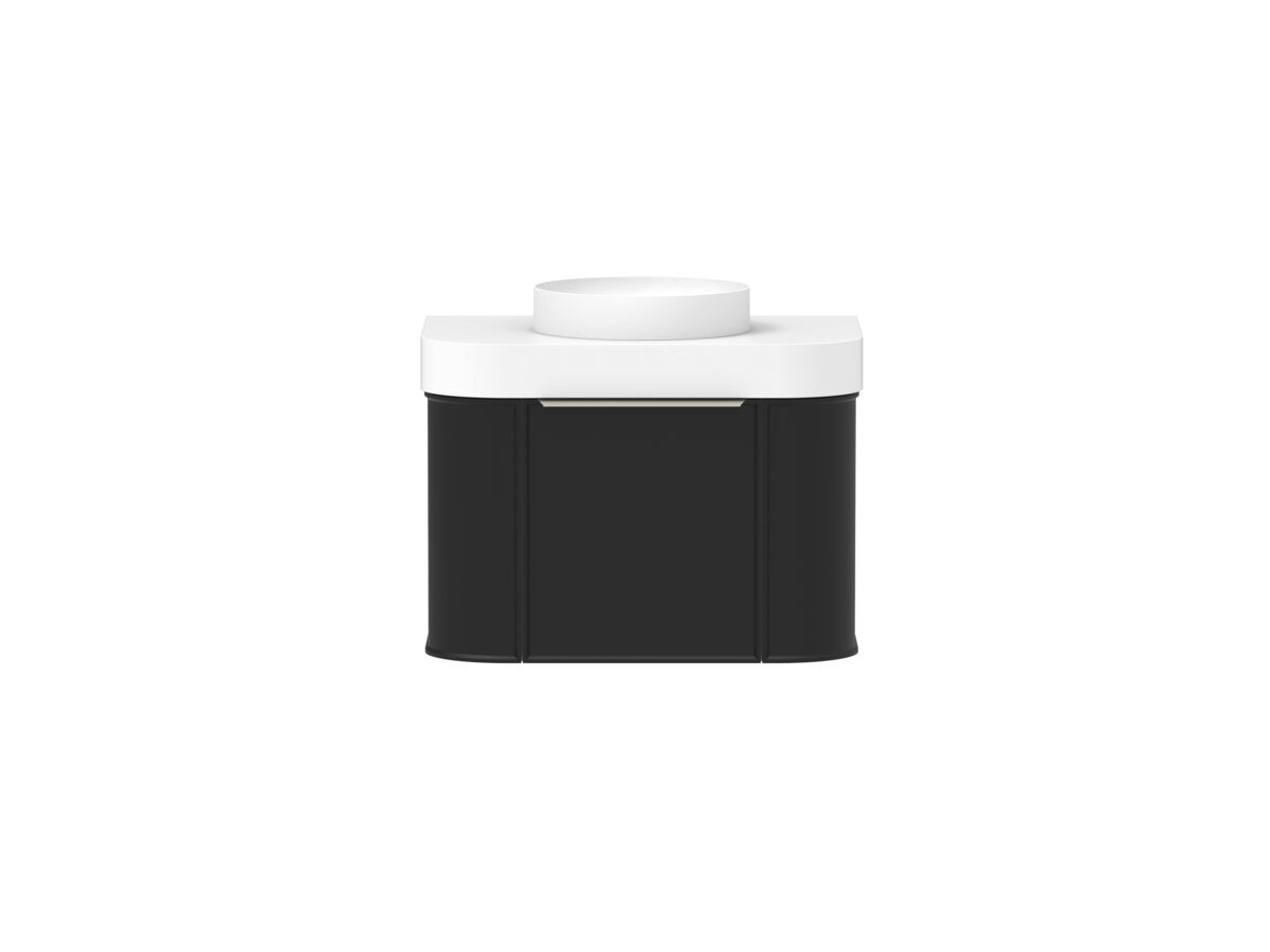 Supporting Image - Kado Era Double Curve All Drawer 750mm Wall Hung Vanity Centre Basin 90mm Durasein Top Matte Black