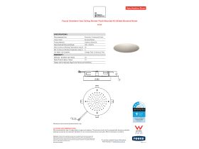 Specification Sheet - Faucet Strommen Vara Ceiling Shower Flush Mounted Kit 380mm Brushed Nickel (3 Star)