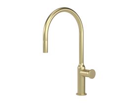 Hero - Faucet Strommen Vara Disc Gooseneck Pull Out Sink Mixer Tap 2 Function Brushed Admiralty Brass (4 Star) Lead Free