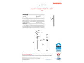 Specification Sheet - Sussex Scala Extended Basin Mixer Tap Chrome (6 Star)