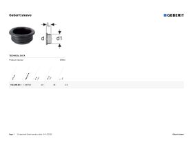 Specification Sheet - Geberit Rubber Trap Adaptor 50mm x 40mm