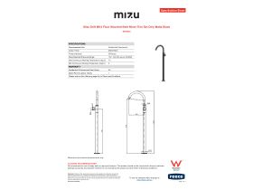 Specification Sheet - Mizu Drift MK2 Floor Mounted Bath Mixer Matte Black Trim