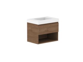 Supporting Image - Posh Domaine 750mm Wall Hung Vanity Unit All-Drawer Open Shelf 90mm Top