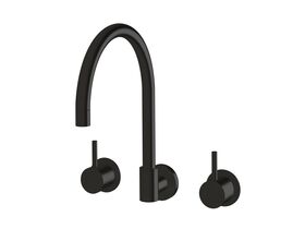 Hero - Sussex Scala Wall Sink Set Curved LUX PVD Matte Opium Black (3 Star)