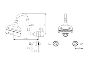 Milli Monument Edit Gooseneck Shower Set Lever Handles (3 Star)