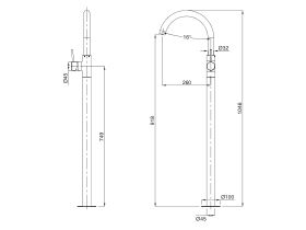 Mizu Drift MK2 Floor Mount Bath Mixer & Outlet